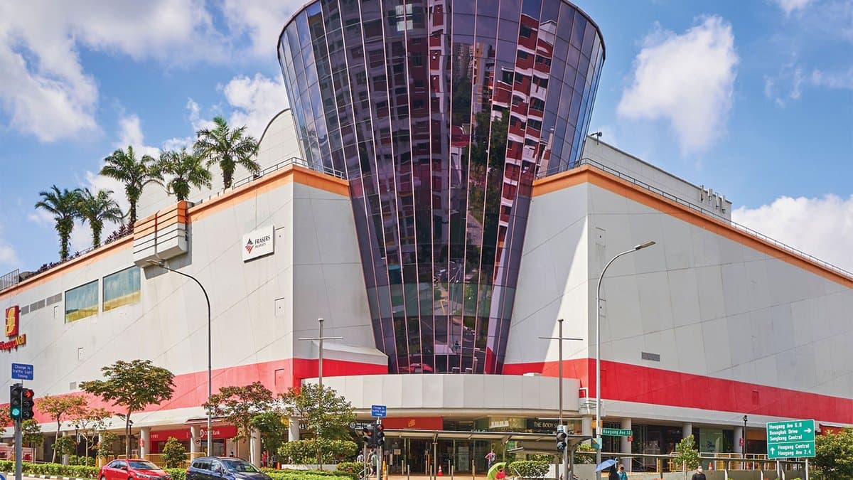 Hougang Mall with its distinctive glass cone at Hougang Central, Singapore