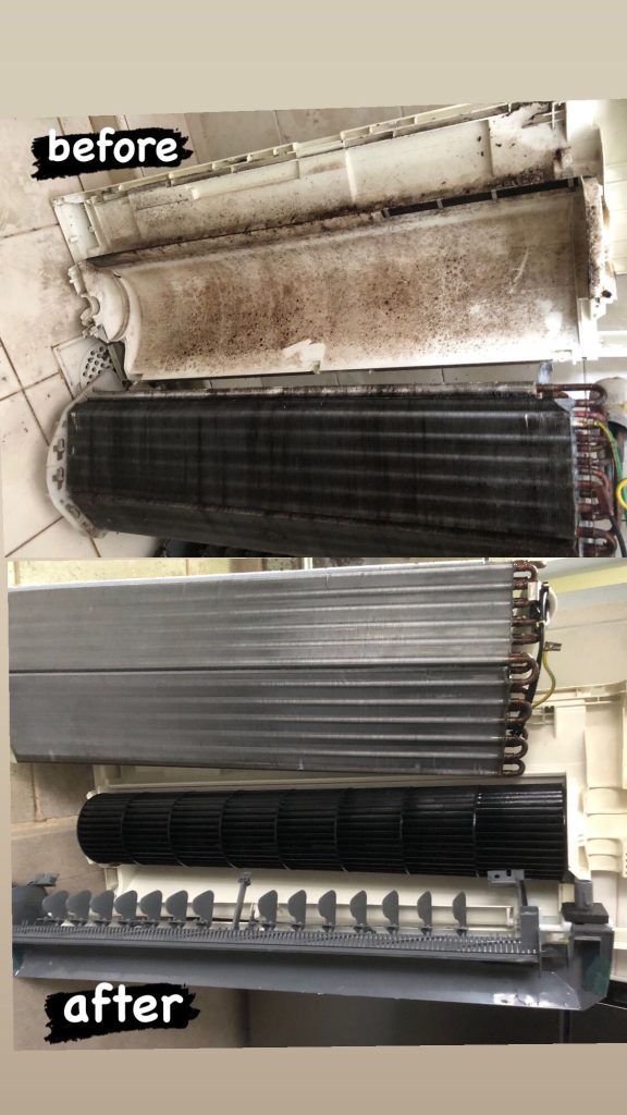 before/after chemical wash aircon